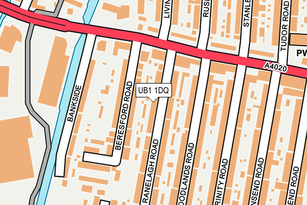 UB1 1DQ map - OS OpenMap – Local (Ordnance Survey)