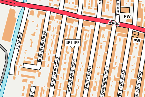 UB1 1EF map - OS OpenMap – Local (Ordnance Survey)