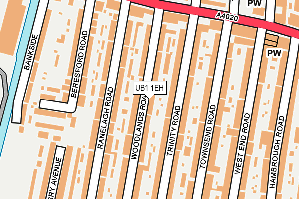 UB1 1EH map - OS OpenMap – Local (Ordnance Survey)