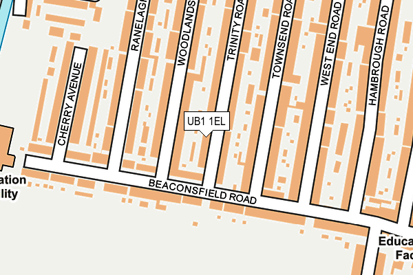 UB1 1EL map - OS OpenMap – Local (Ordnance Survey)