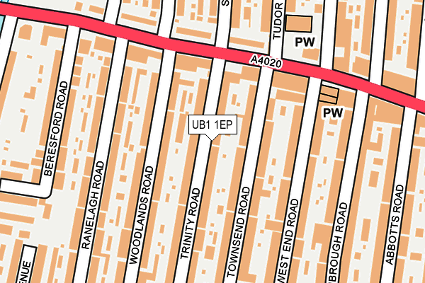 UB1 1EP map - OS OpenMap – Local (Ordnance Survey)