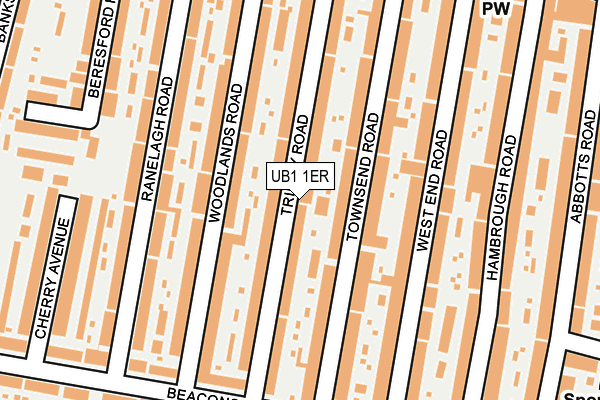 UB1 1ER map - OS OpenMap – Local (Ordnance Survey)