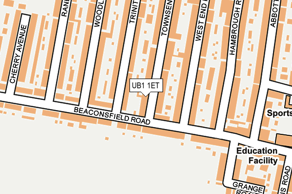 UB1 1ET map - OS OpenMap – Local (Ordnance Survey)