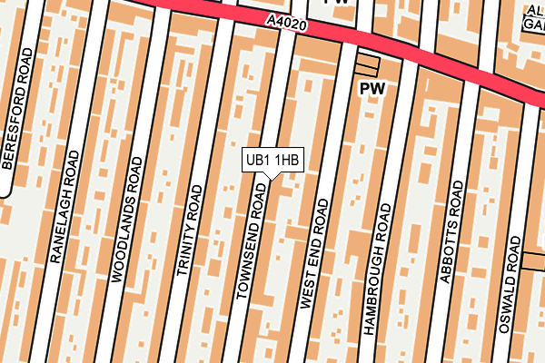 UB1 1HB map - OS OpenMap – Local (Ordnance Survey)