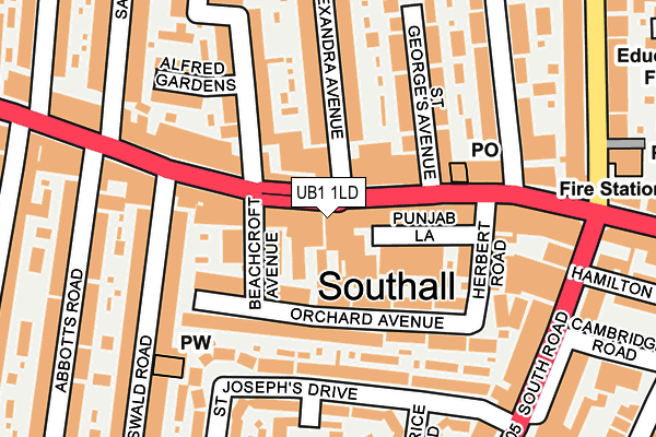 UB1 1LD map - OS OpenMap – Local (Ordnance Survey)