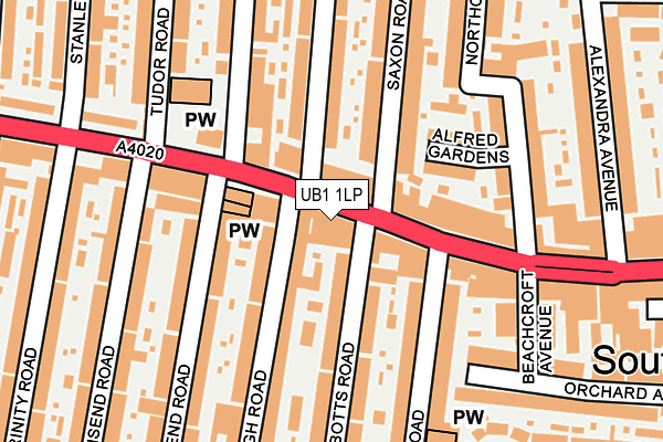 UB1 1LP map - OS OpenMap – Local (Ordnance Survey)