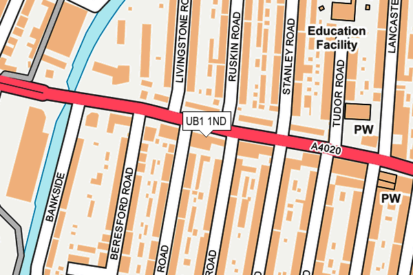 UB1 1ND map - OS OpenMap – Local (Ordnance Survey)