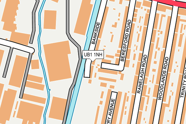UB1 1NH map - OS OpenMap – Local (Ordnance Survey)