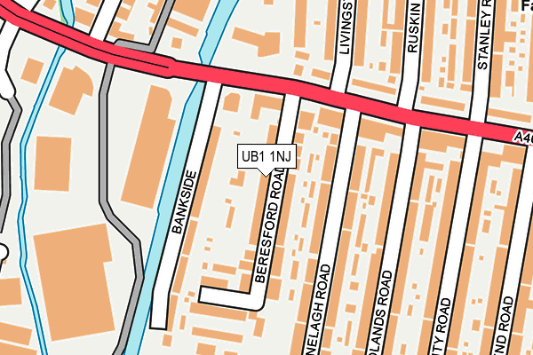 UB1 1NJ map - OS OpenMap – Local (Ordnance Survey)