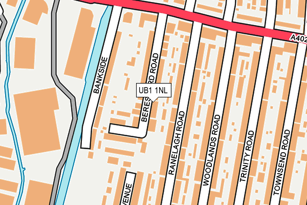 UB1 1NL map - OS OpenMap – Local (Ordnance Survey)