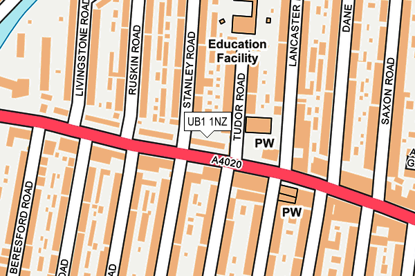 UB1 1NZ map - OS OpenMap – Local (Ordnance Survey)