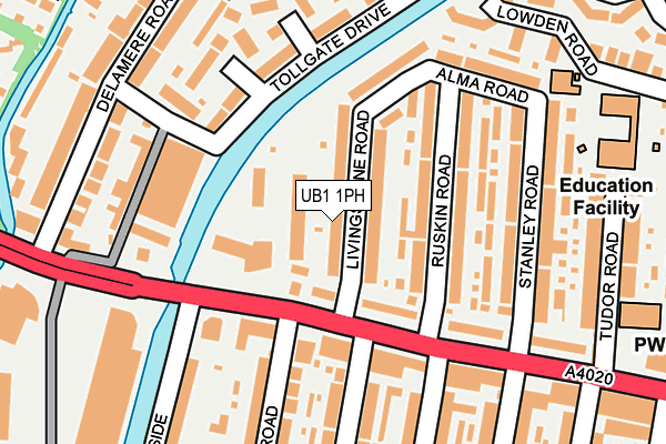 UB1 1PH map - OS OpenMap – Local (Ordnance Survey)