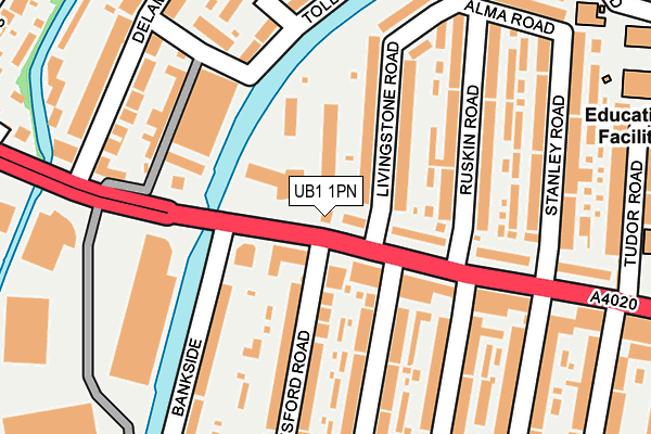 UB1 1PN map - OS OpenMap – Local (Ordnance Survey)