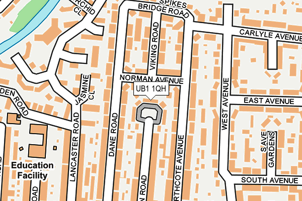 UB1 1QH map - OS OpenMap – Local (Ordnance Survey)