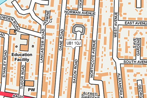 UB1 1QJ map - OS OpenMap – Local (Ordnance Survey)