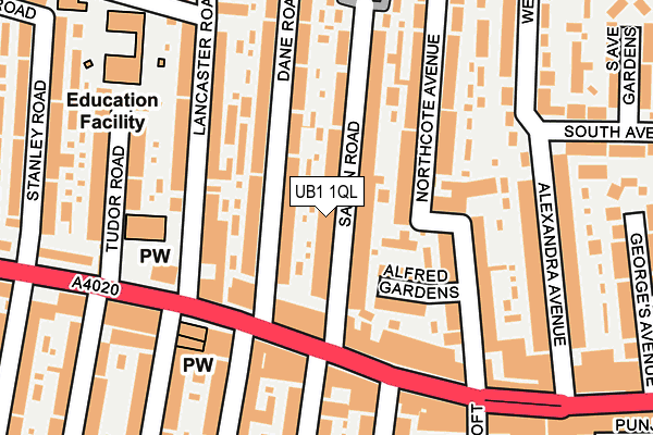 UB1 1QL map - OS OpenMap – Local (Ordnance Survey)