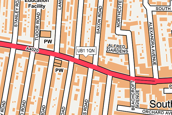 UB1 1QN map - OS OpenMap – Local (Ordnance Survey)