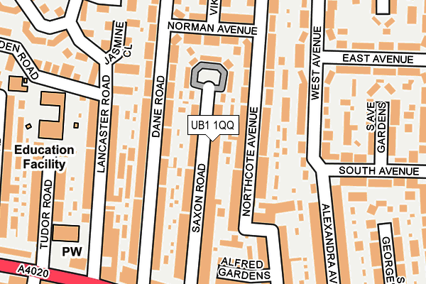 UB1 1QQ map - OS OpenMap – Local (Ordnance Survey)