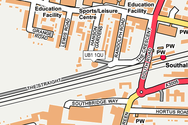 UB1 1QU map - OS OpenMap – Local (Ordnance Survey)