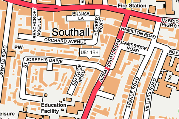 UB1 1RH map - OS OpenMap – Local (Ordnance Survey)