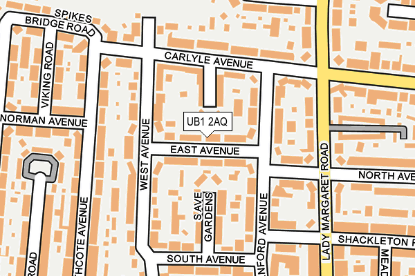 UB1 2AQ map - OS OpenMap – Local (Ordnance Survey)