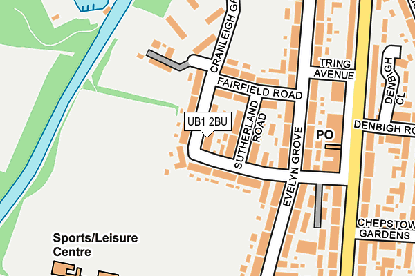 UB1 2BU map - OS OpenMap – Local (Ordnance Survey)