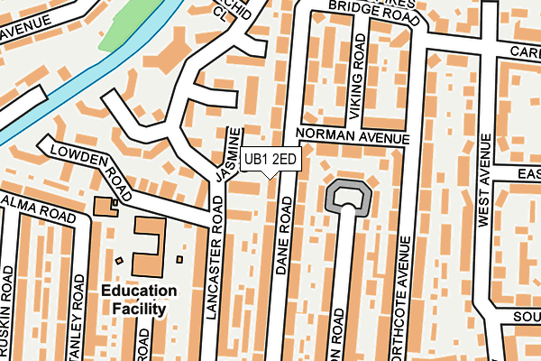 UB1 2ED map - OS OpenMap – Local (Ordnance Survey)