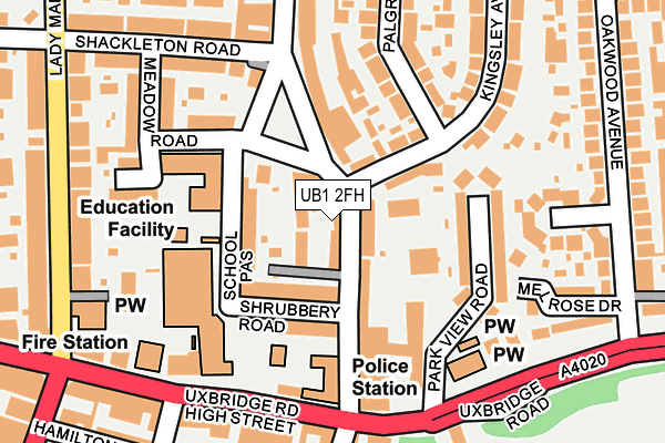 UB1 2FH map - OS OpenMap – Local (Ordnance Survey)