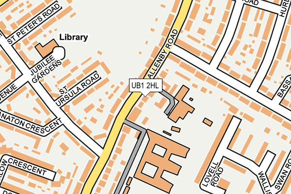 UB1 2HL map - OS OpenMap – Local (Ordnance Survey)