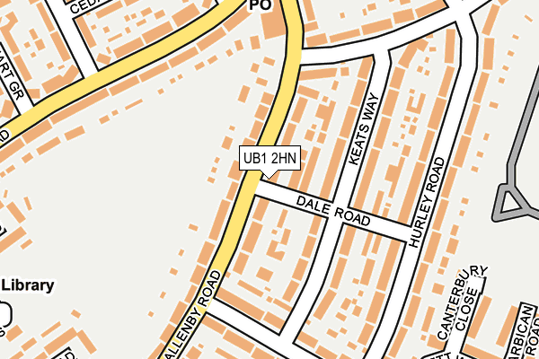 UB1 2HN map - OS OpenMap – Local (Ordnance Survey)