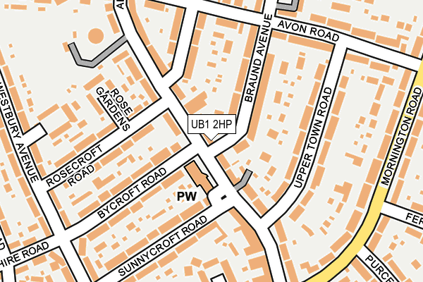 UB1 2HP map - OS OpenMap – Local (Ordnance Survey)