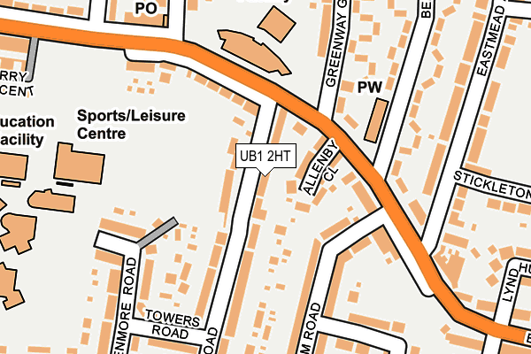 UB1 2HT map - OS OpenMap – Local (Ordnance Survey)