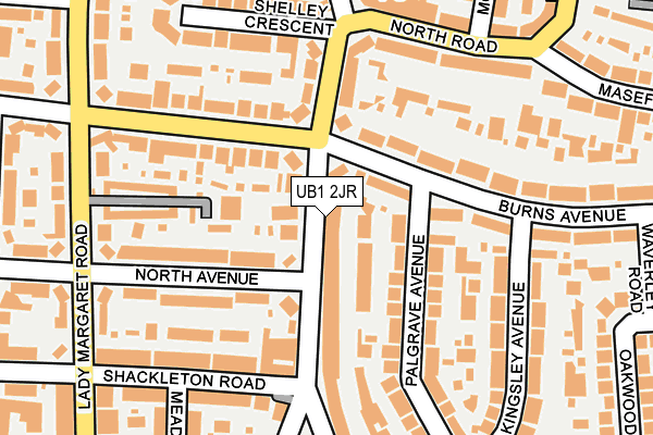 UB1 2JR map - OS OpenMap – Local (Ordnance Survey)