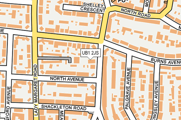 UB1 2JS map - OS OpenMap – Local (Ordnance Survey)