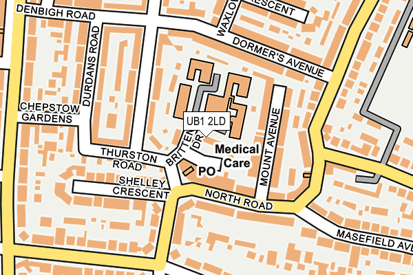 UB1 2LD map - OS OpenMap – Local (Ordnance Survey)