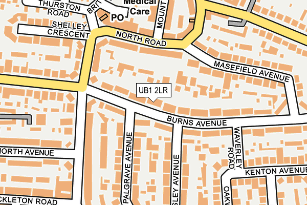 UB1 2LR map - OS OpenMap – Local (Ordnance Survey)
