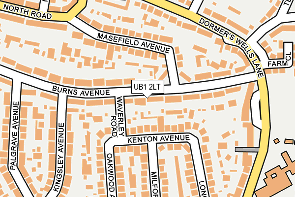 UB1 2LT map - OS OpenMap – Local (Ordnance Survey)