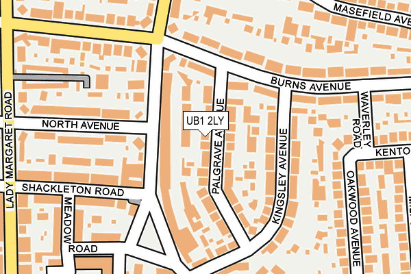 UB1 2LY map - OS OpenMap – Local (Ordnance Survey)
