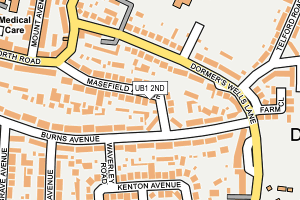 UB1 2ND map - OS OpenMap – Local (Ordnance Survey)