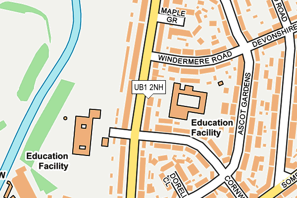 UB1 2NH map - OS OpenMap – Local (Ordnance Survey)