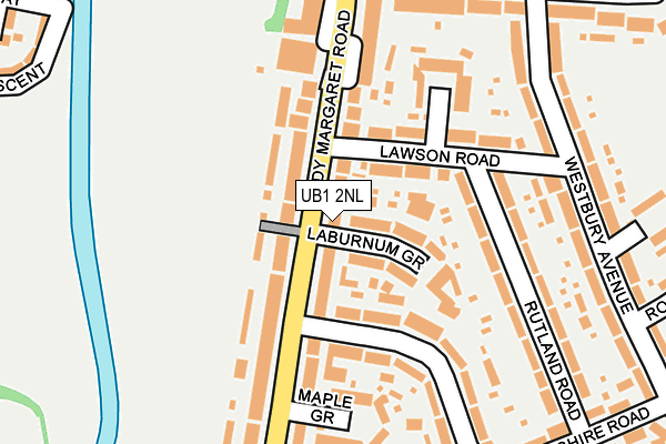 UB1 2NL map - OS OpenMap – Local (Ordnance Survey)