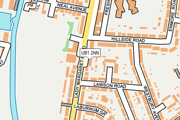 UB1 2NN map - OS OpenMap – Local (Ordnance Survey)