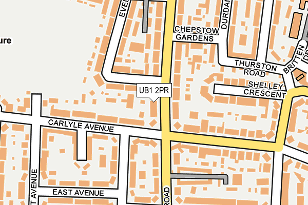 UB1 2PR map - OS OpenMap – Local (Ordnance Survey)