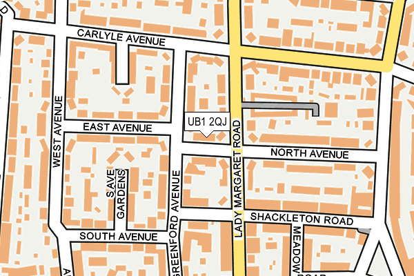 UB1 2QJ map - OS OpenMap – Local (Ordnance Survey)