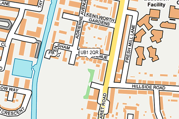 UB1 2QR map - OS OpenMap – Local (Ordnance Survey)