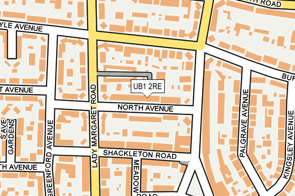 UB1 2RE map - OS OpenMap – Local (Ordnance Survey)