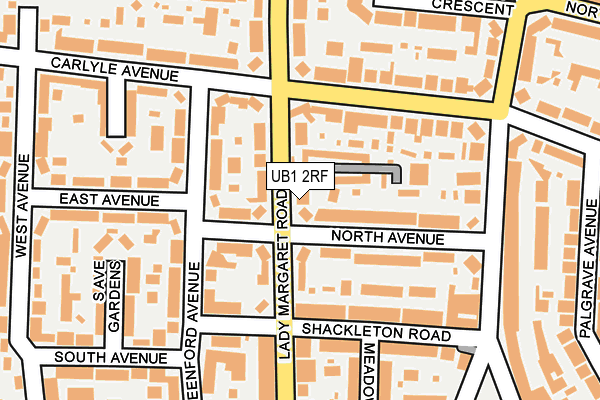 UB1 2RF map - OS OpenMap – Local (Ordnance Survey)