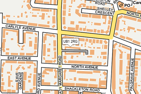 UB1 2RG map - OS OpenMap – Local (Ordnance Survey)