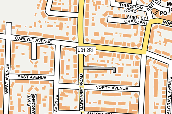 UB1 2RH map - OS OpenMap – Local (Ordnance Survey)