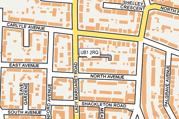 UB1 2RQ map - OS OpenMap – Local (Ordnance Survey)